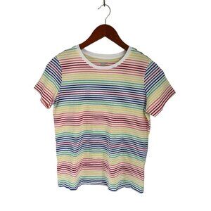 LAND's END Cotton Tee Striped T-Shirt Crewneck Size XSmall/P